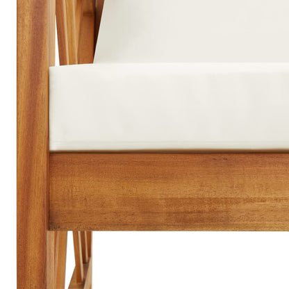 Garden Lounge Set Cream white, Natural wood finish