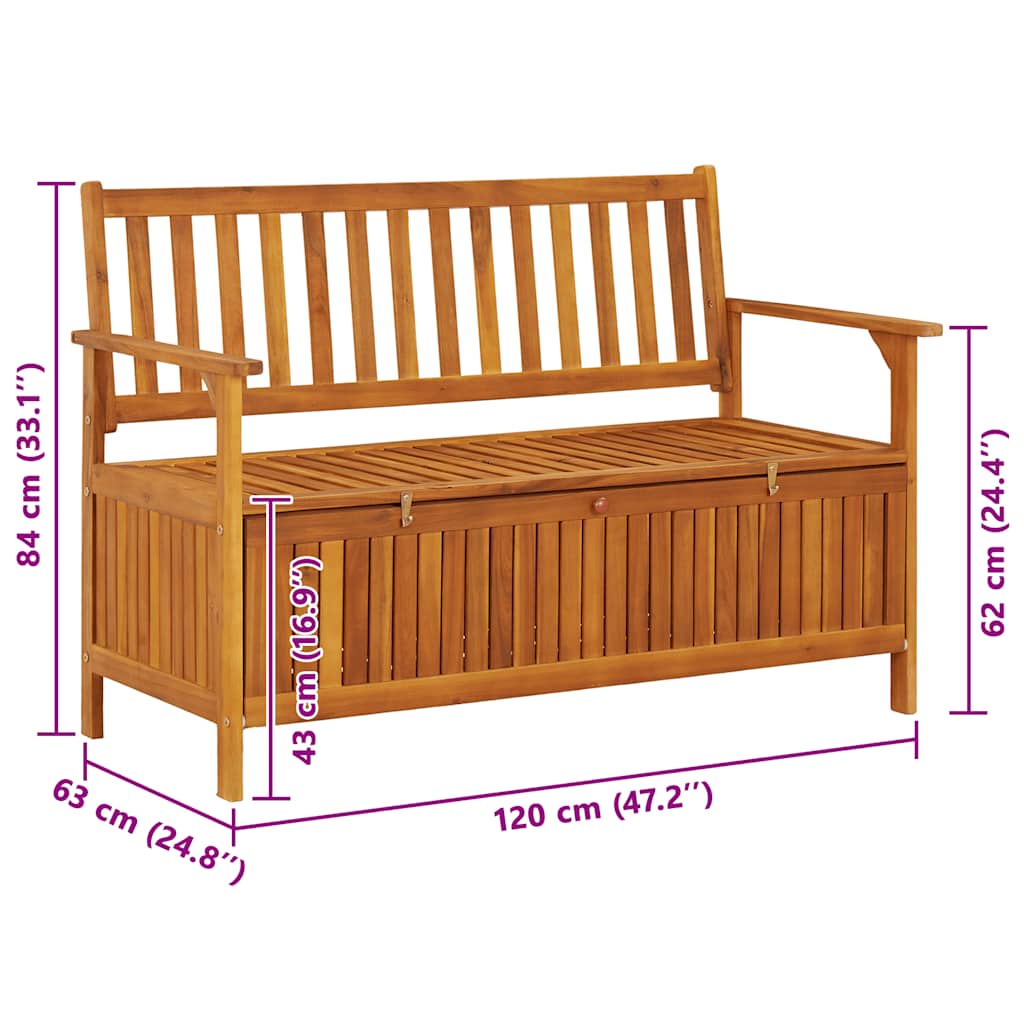 Storage Bench Natural wood Solid acacia wood Medium Storage Bench