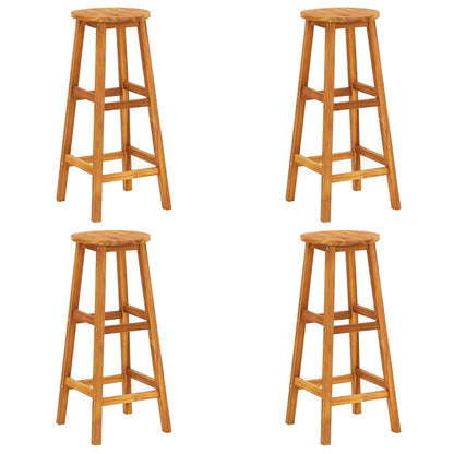 Bar Stool Set of 4 Acacia Wood Color Solid Acacia Wood Standard