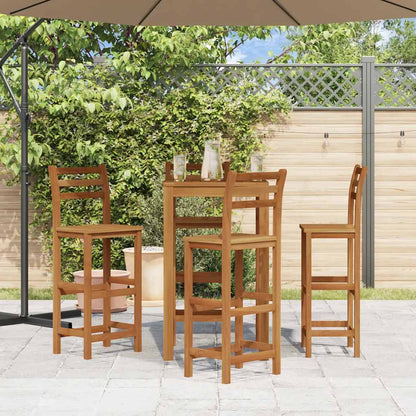 Bar Stool Set of 4 Natural wood Solid acacia wood Standard
