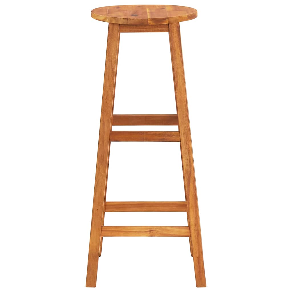 Bar Stool Set of 6 Solid acacia wood Standard Footrest