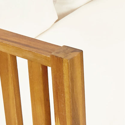 Bench Cream and Wood Solid acacia wood and fabric (100% polyester)