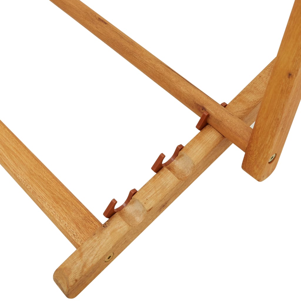 Beach Chair Black Solid eucalyptus wood Standard Foldable