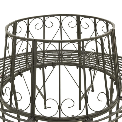 Tree Bench Silver grey Steel 63 in diameter Outdoor Bench Round