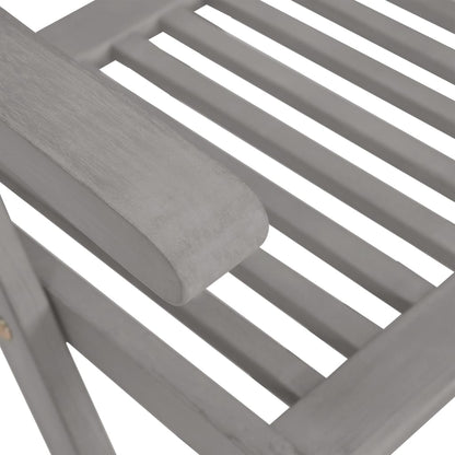 Garden Chair Set of 3 Grey Solid acacia wood 3 pieces Foldable