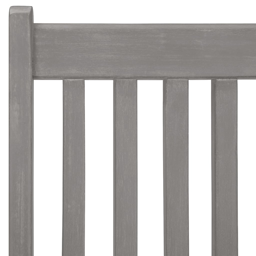 Garden Chair Set of 3 Grey Solid acacia wood 3 pieces Foldable