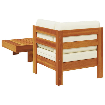 Wooden Lounge Set Cream White Solid Acacia Wood Standard Sturdy