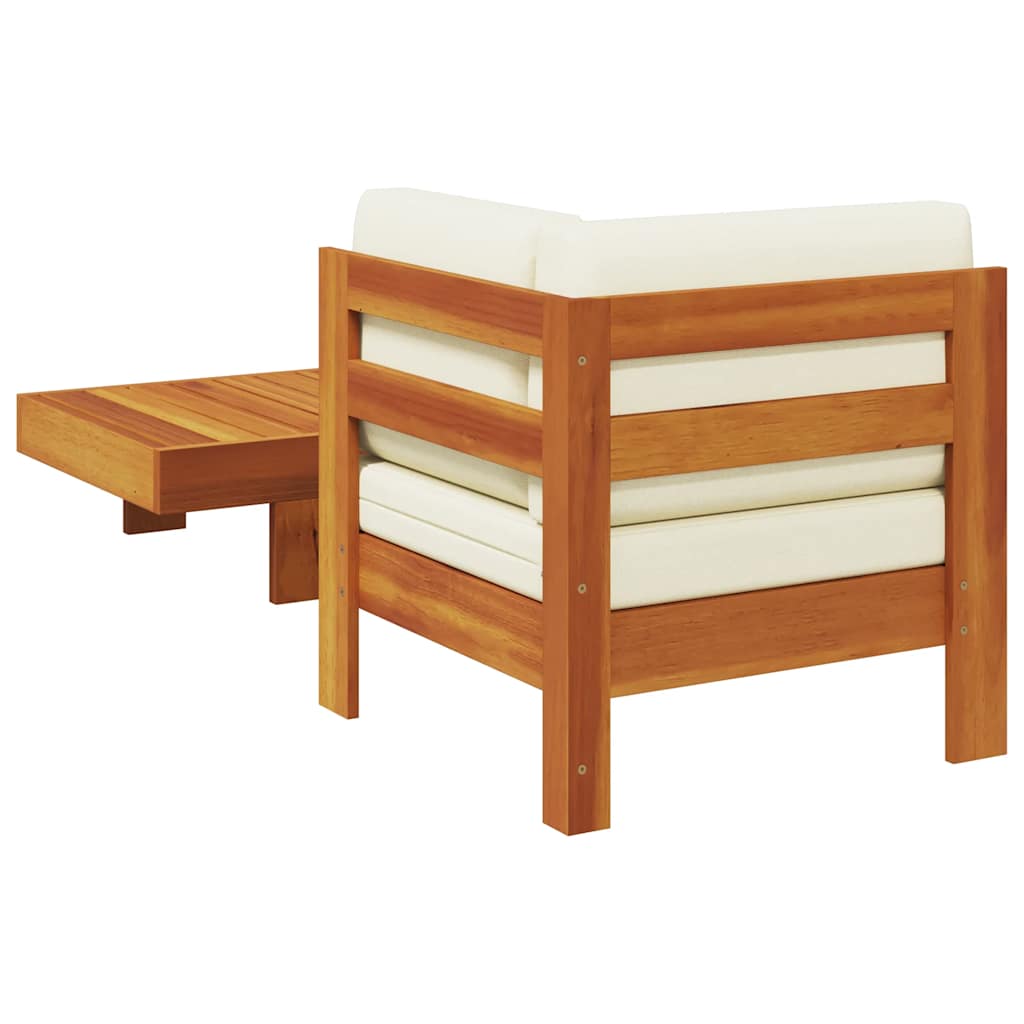 Wooden Lounge Set Cream White Solid Acacia Wood Standard Sturdy