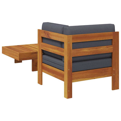 Wooden Lounge Set Natural wood, Dark grey cushions