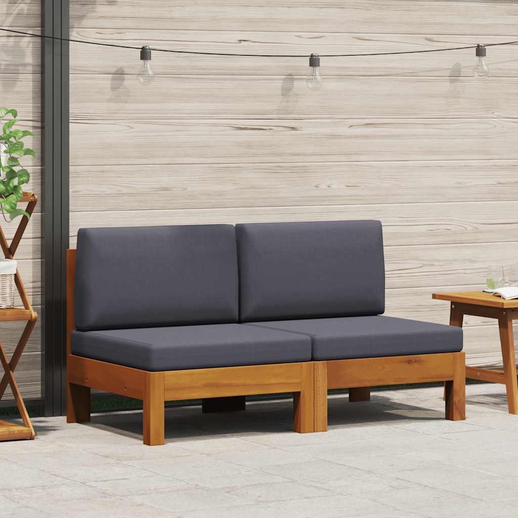 Wooden Sofa Dark Grey Solid acacia wood with an oil finish Medium