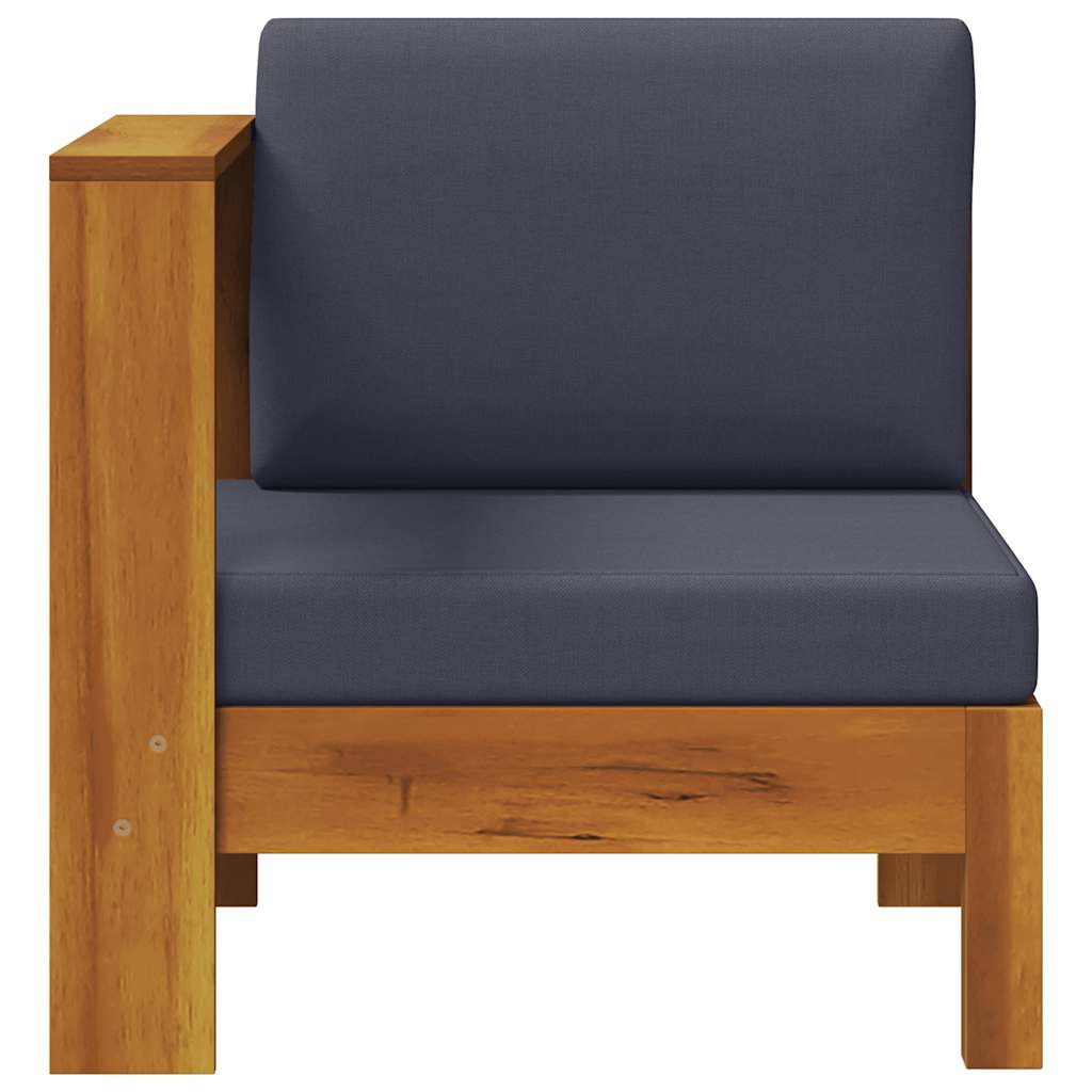 Wooden Sofa Dark Grey Solid Acacia Wood Medium Durable
