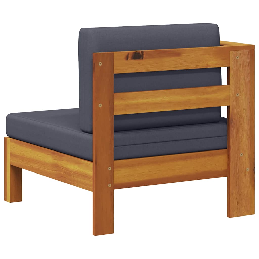 Wooden Sofa Dark Grey Solid Acacia Wood Medium Durable
