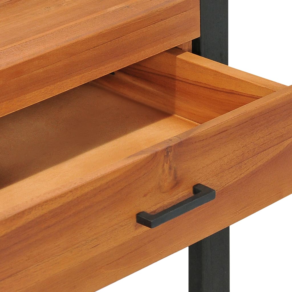 Desk Teak Teak Wood, Plywood 39.4 in x 15.7 in x 29.5 in Desk