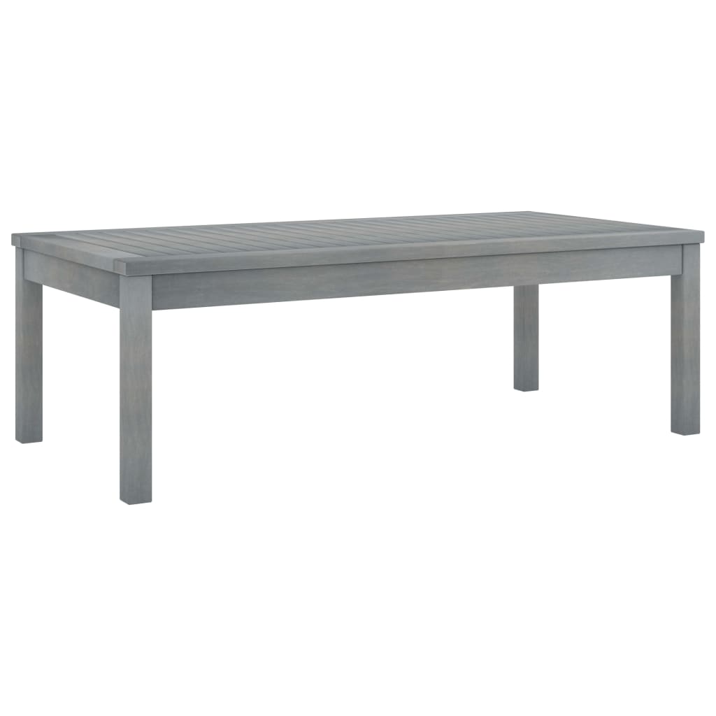 Garden Lounge Set Grey Solid Acacia Wood Medium Hardwood