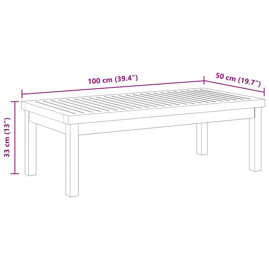 Garden Coffee Table Natural acacia wood Solid acacia wood Medium