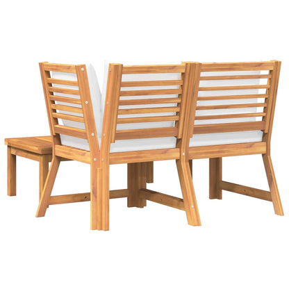 Garden Lounge Set Cream and Acacia Wood