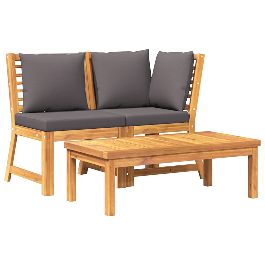 Garden Lounge Set Dark Grey Solid acacia wood Medium Modular