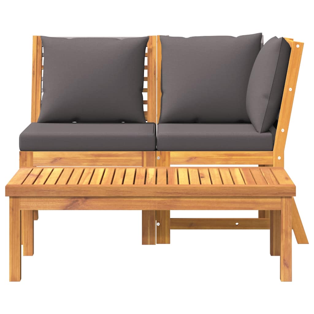 Garden Lounge Set Dark Grey Solid acacia wood Medium Modular
