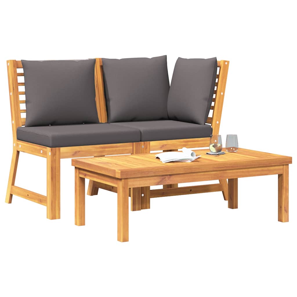 Garden Lounge Set Dark Grey Solid acacia wood Medium Modular