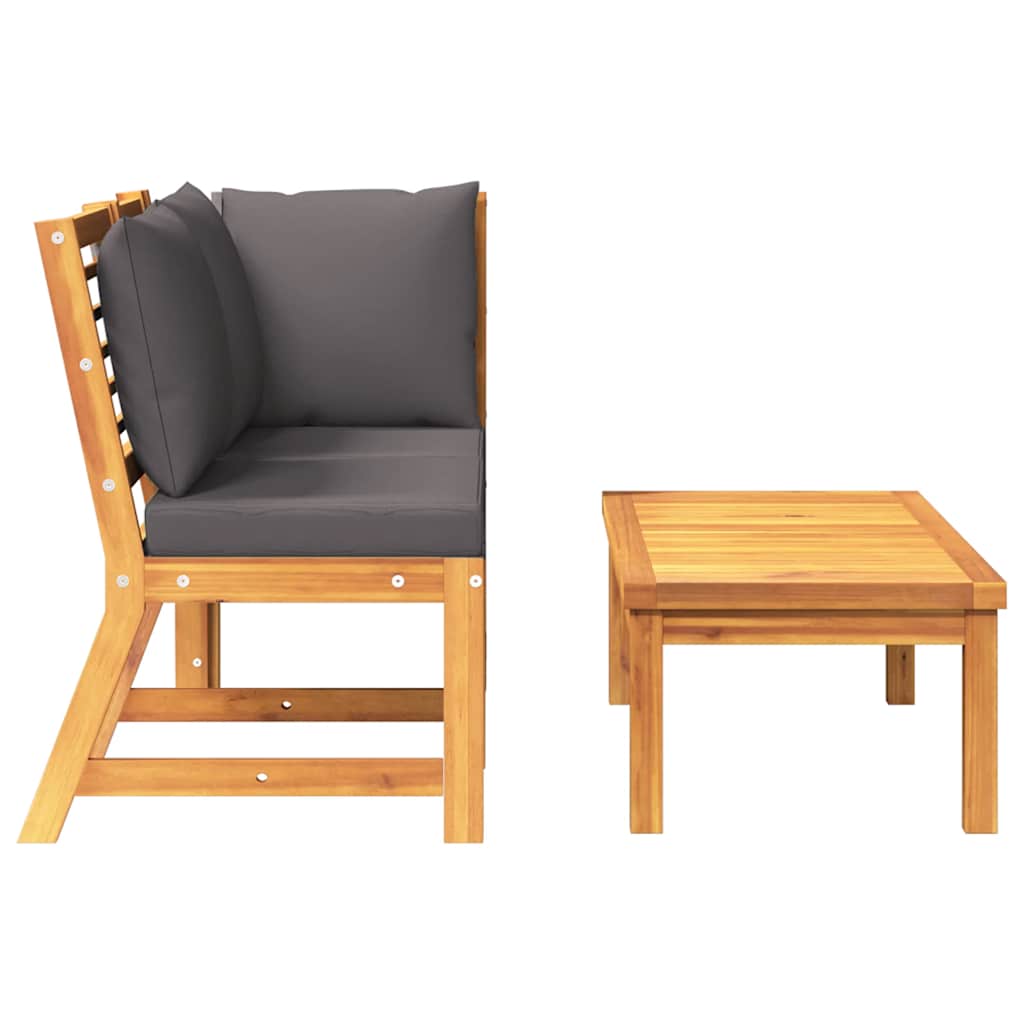 Garden Lounge Set Dark Grey Solid acacia wood Medium Modular