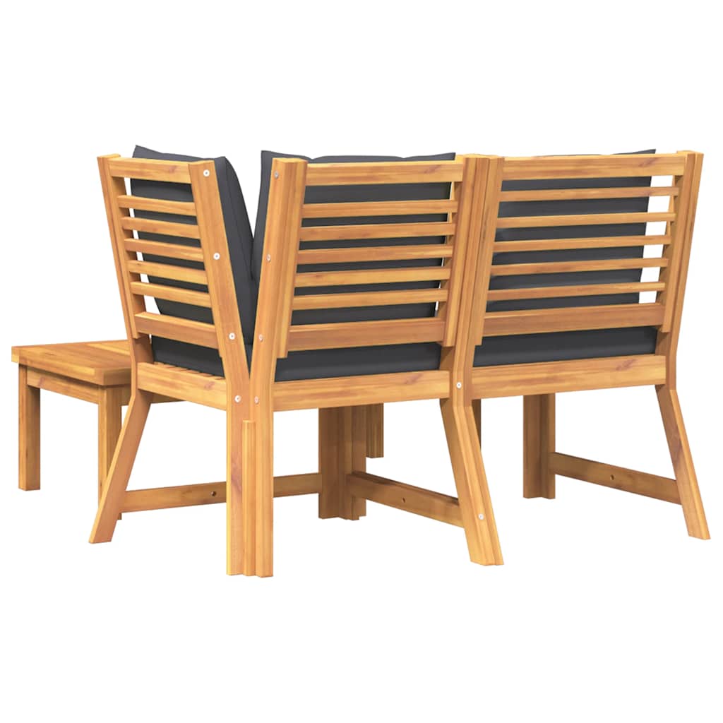 Garden Lounge Set Dark Grey Solid acacia wood Medium Modular