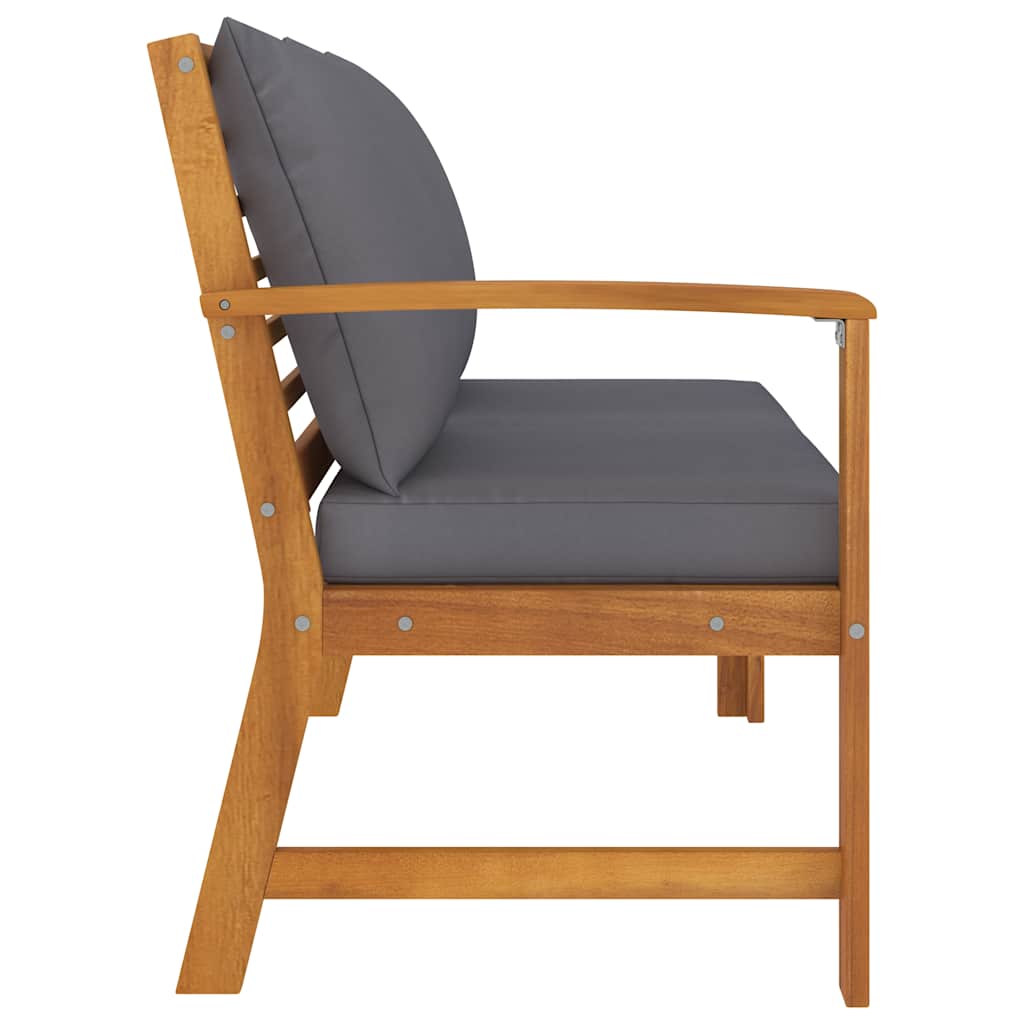 Garden Bench Dark Grey Solid Acacia wood Medium Garden Bench
