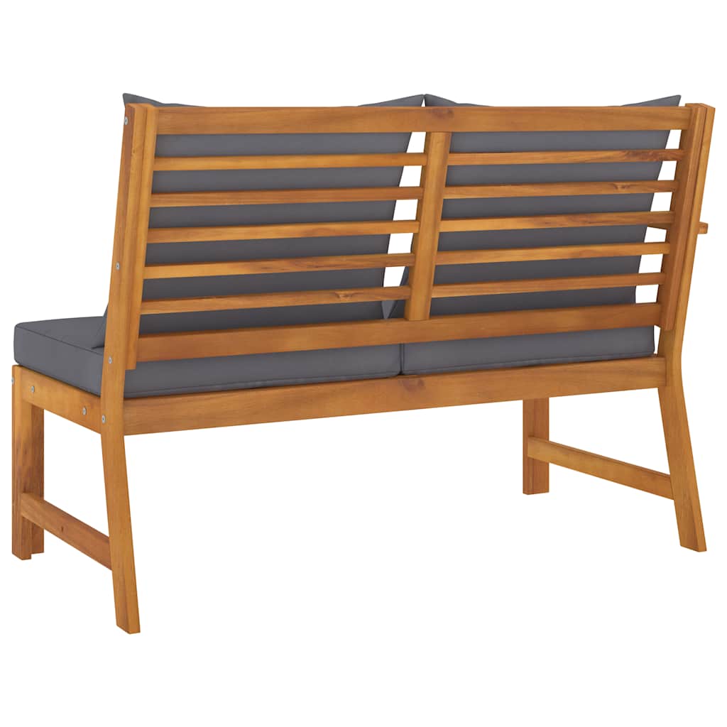 Garden Bench Dark Grey Solid Acacia wood Medium Garden Bench