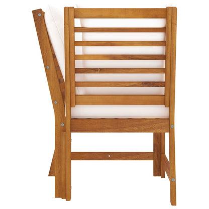 Sectional Corner Sofa Cream Solid Acacia wood Compact