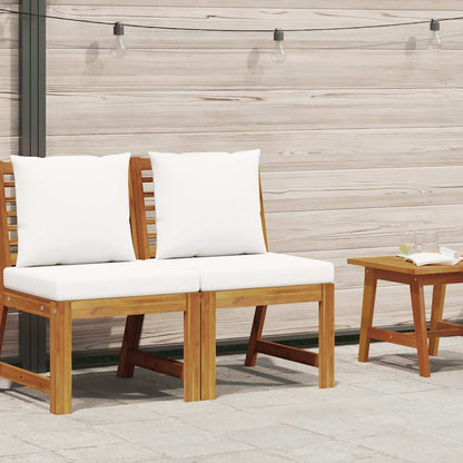 Middle Sofa Cream, Acacia Solid Acacia wood, Polyester Medium