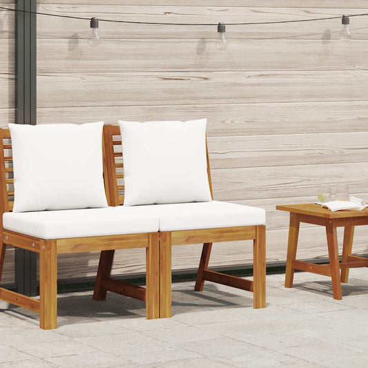 Middle Sofa Cream, Acacia Solid Acacia wood, Polyester Medium