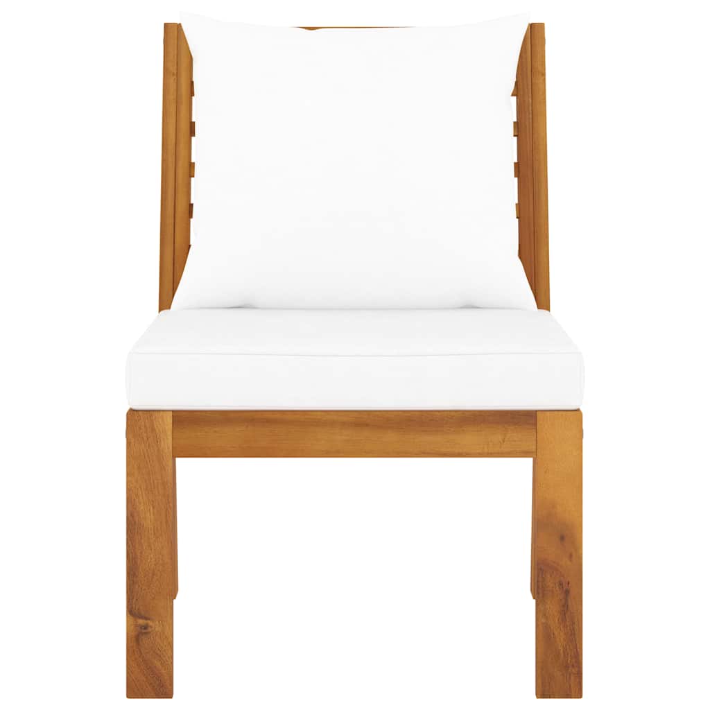 Middle Sofa Cream, Acacia Solid Acacia wood, Polyester Medium