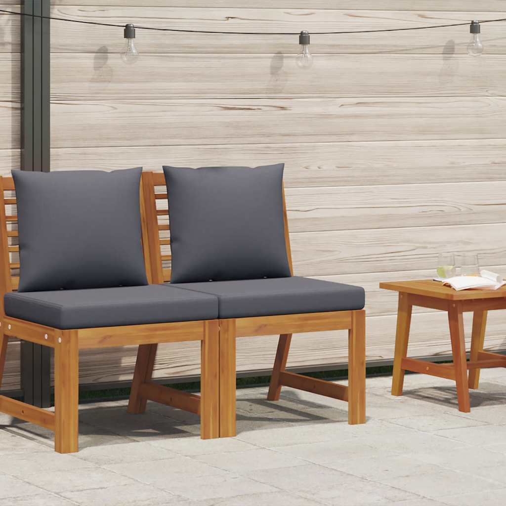 Middle Sofa Dark Grey Solid Acacia wood Medium Durable