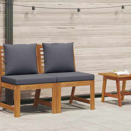 Middle Sofa Dark Grey Solid Acacia wood Medium Durable