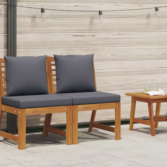 Middle Sofa Dark Grey Solid Acacia wood Medium Durable