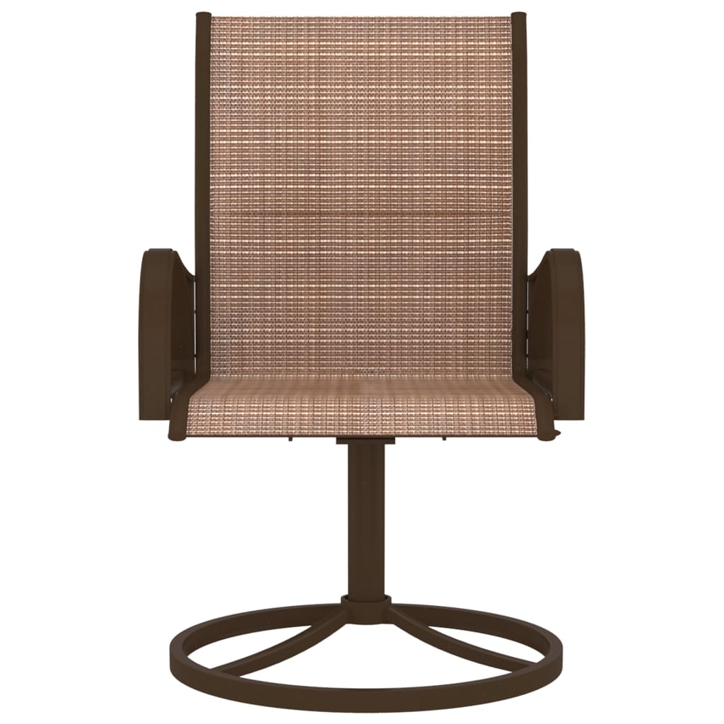 Garden Chair Set of 2 Brown Textilene, Powder-Coated Steel