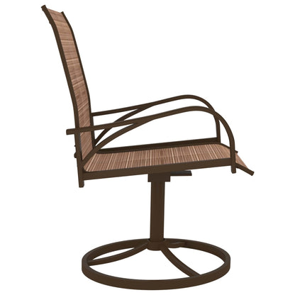 Garden Chair Set of 2 Brown Textilene, Powder-Coated Steel