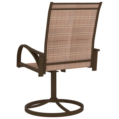 Garden Chair Set of 2 Brown Textilene, Powder-Coated Steel
