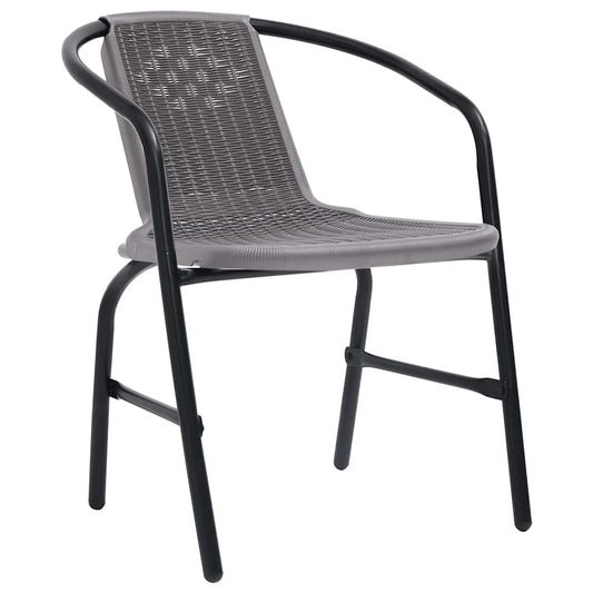 Garden Chair Set of 4 Black Plastic rattan, steel Standard