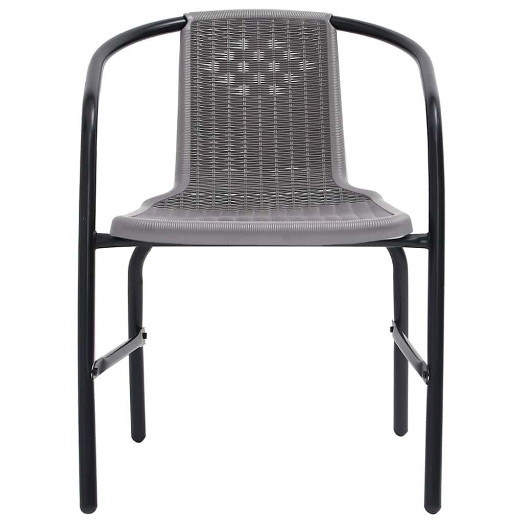 Garden Chair Set of 4 Black Plastic rattan, steel Standard