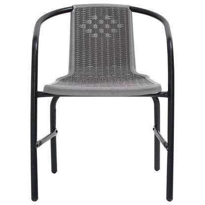Garden Chair Set of 4 Black Plastic rattan, steel Standard