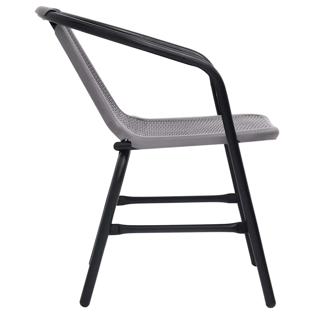 Garden Chair Set of 4 Black Plastic rattan, steel Standard
