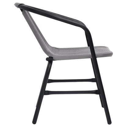 Garden Chair Set of 4 Black Plastic rattan, steel Standard