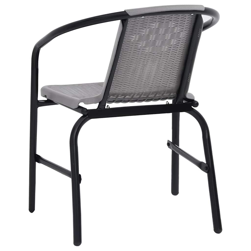 Garden Chair Set of 4 Black Plastic rattan, steel Standard