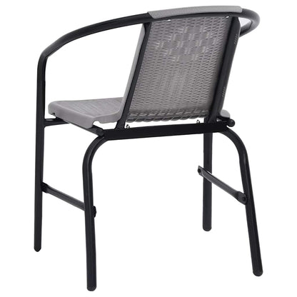 Garden Chair Set of 4 Black Plastic rattan, steel Standard