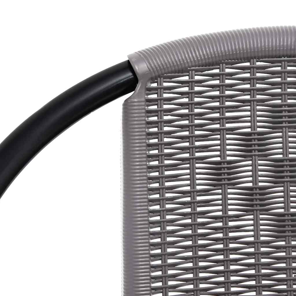 Garden Chair Set of 4 Black Plastic rattan, steel Standard