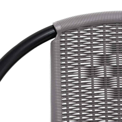 Garden Chair Set of 4 Black Plastic rattan, steel Standard