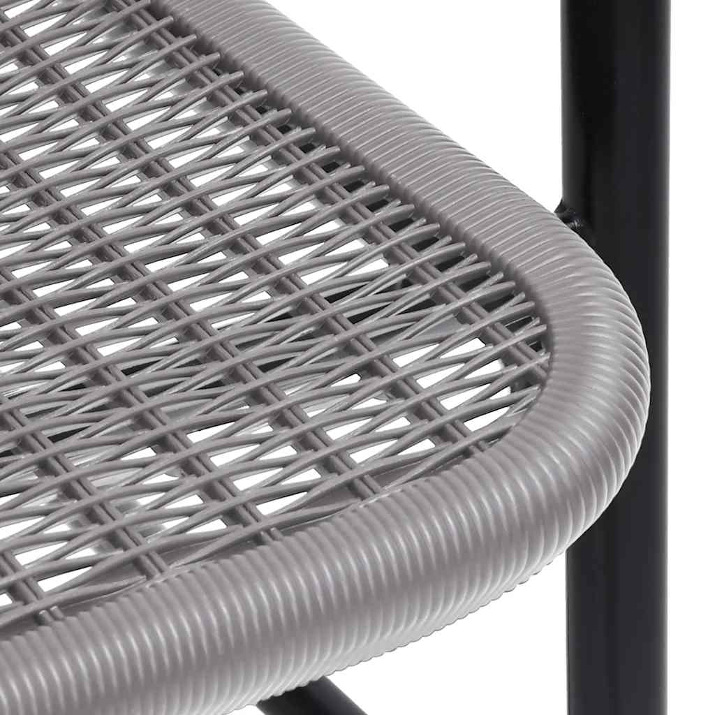 Garden Chair Set of 4 Black Plastic rattan, steel Standard