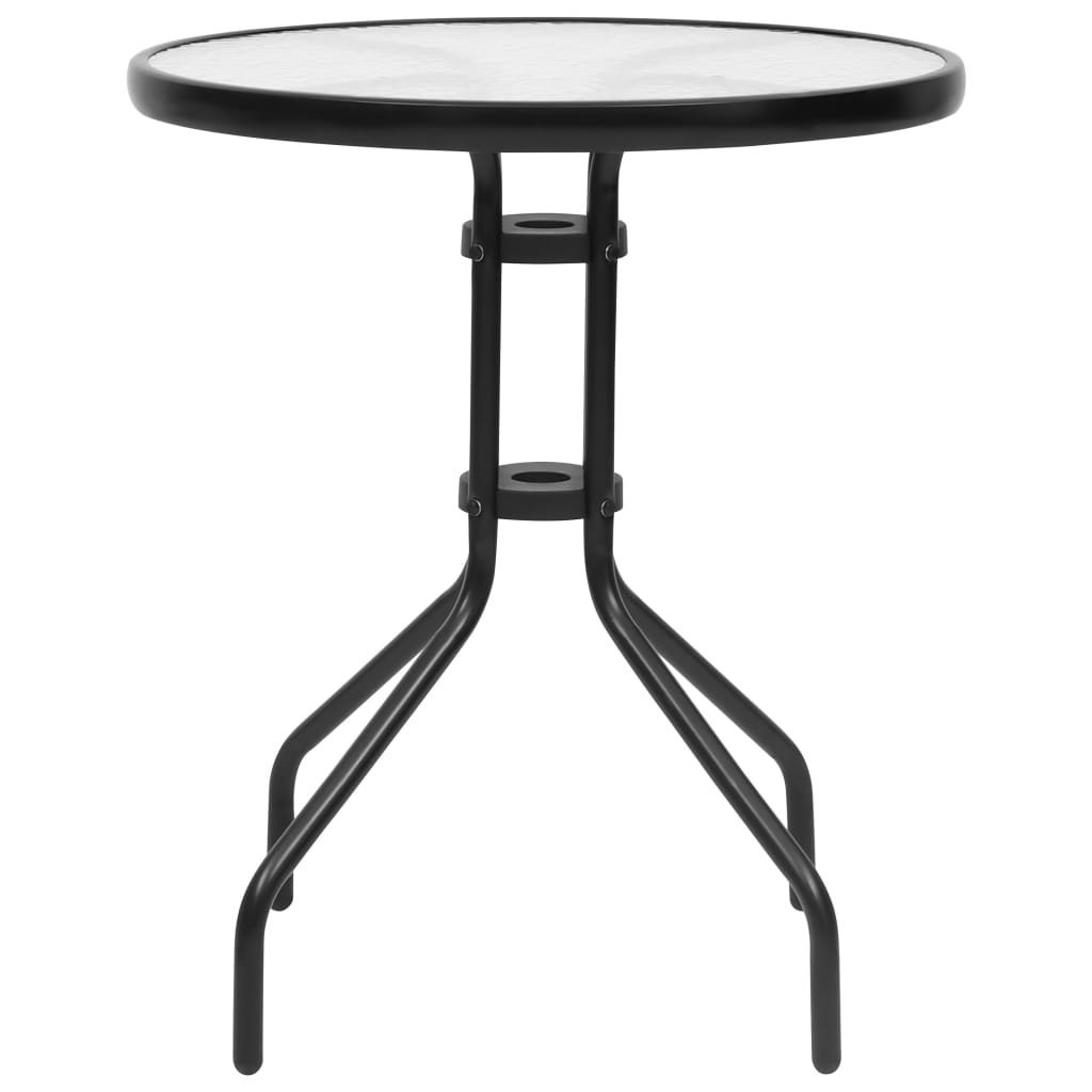 Garden Table Black Steel 23.6 in diameter Portable Garden Table