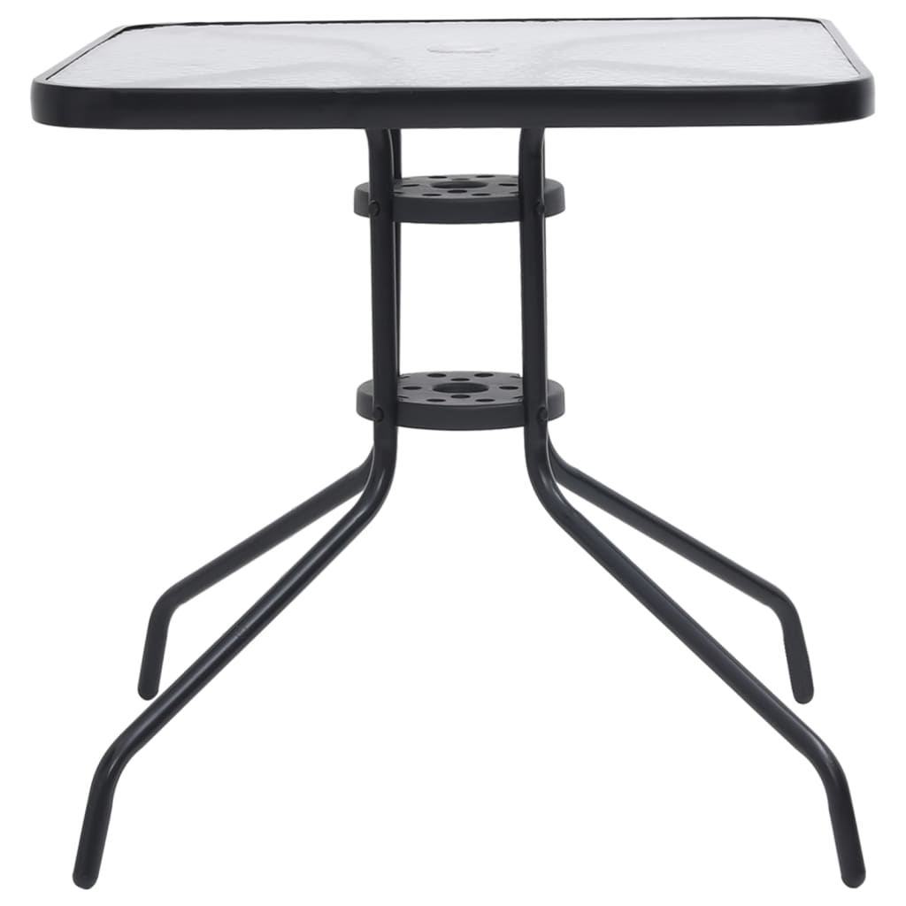 Garden Table Black Steel Standard Durable Garden Table Square