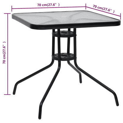 Garden Table Black Steel Standard Durable Garden Table Square